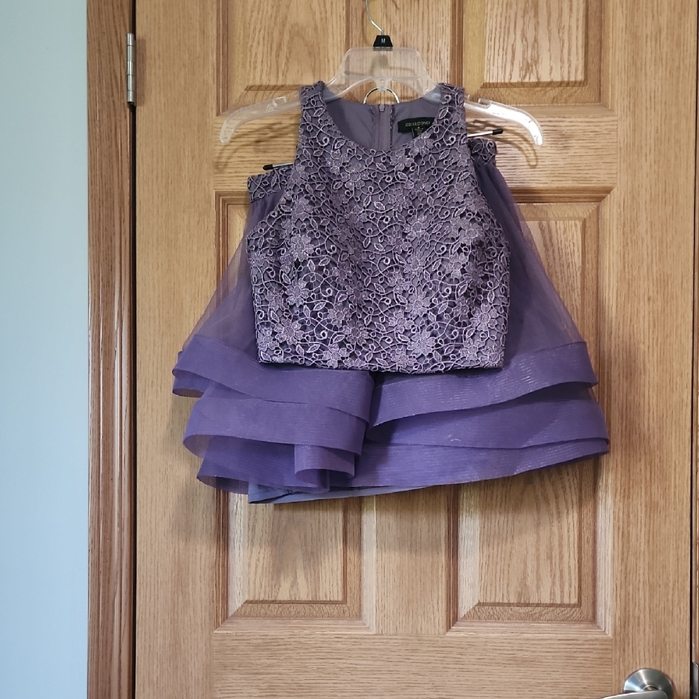 Jodi Kristopher Lavender Lace Two-piece Homecoming Dress Size 3